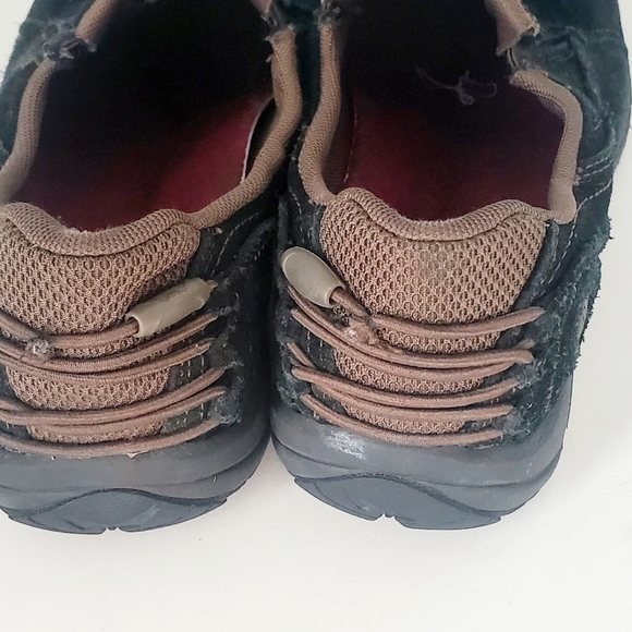 Merrell Black Suede Leather Loafers Slip On Flats Size 8 - Picture 4 of 6